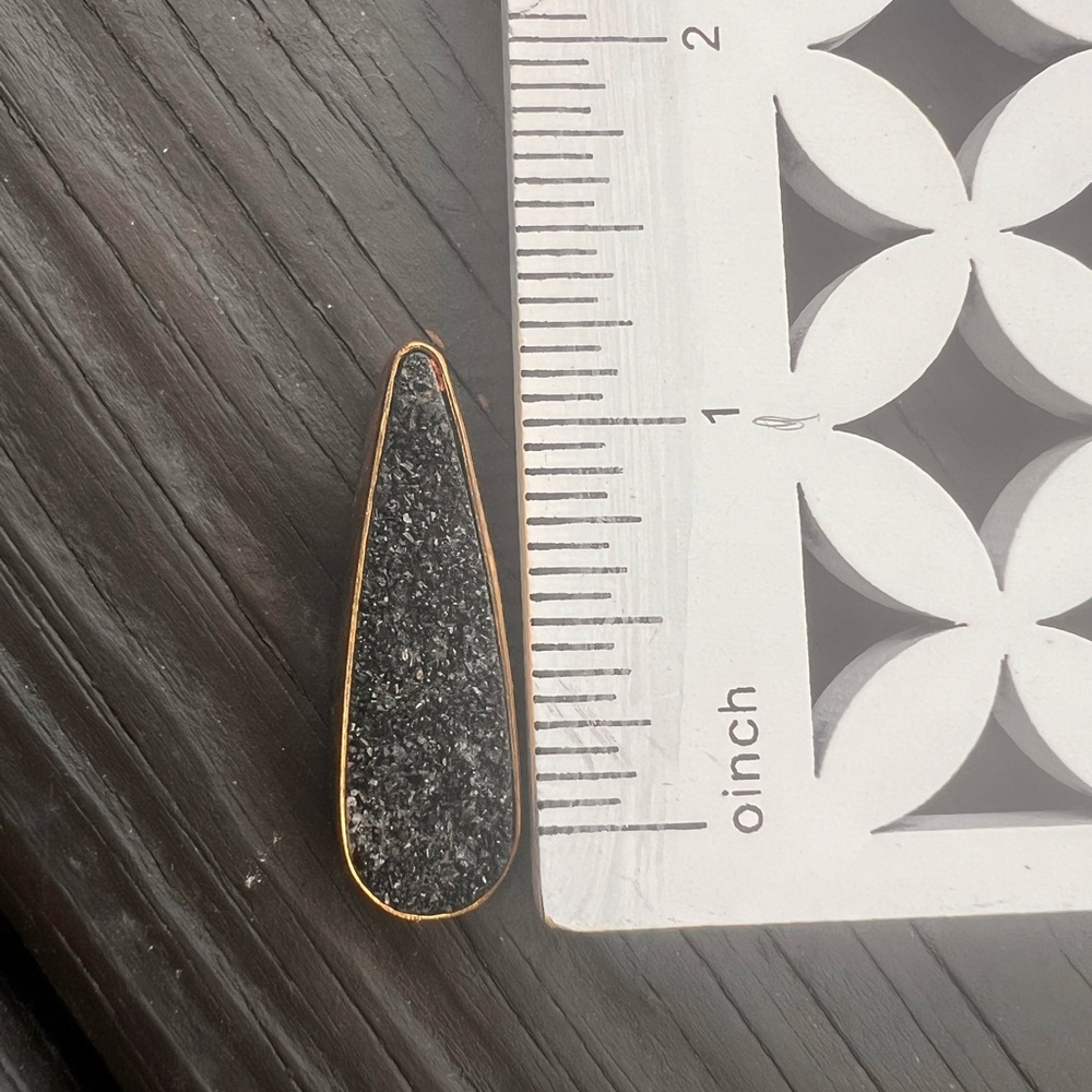 Charles Albert Black Druzy Teardrop Pendant